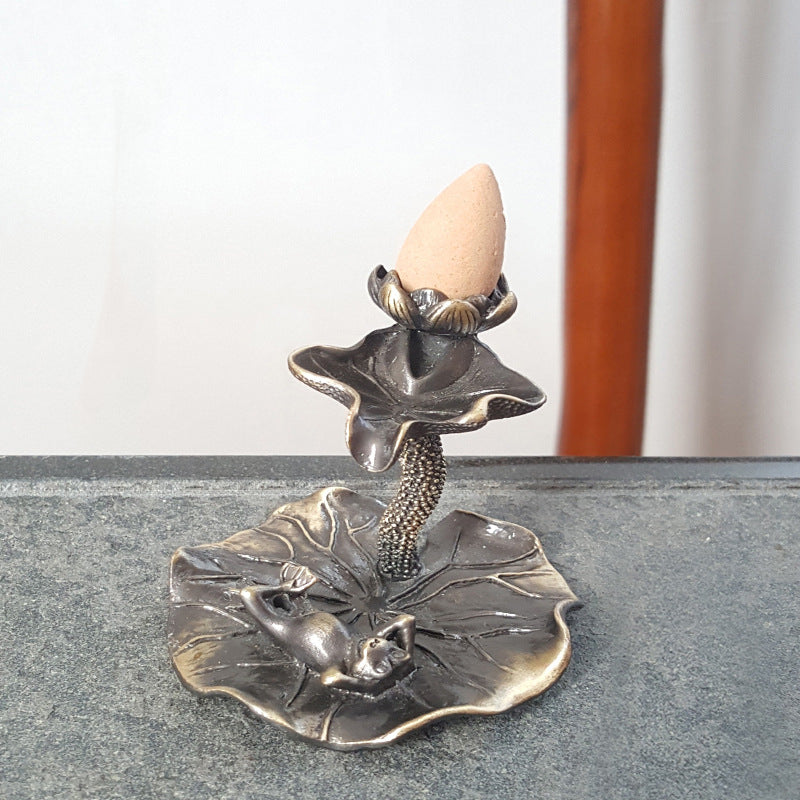 Creative Incense Stick Incense Burner Lotus Leaf Frog Seat