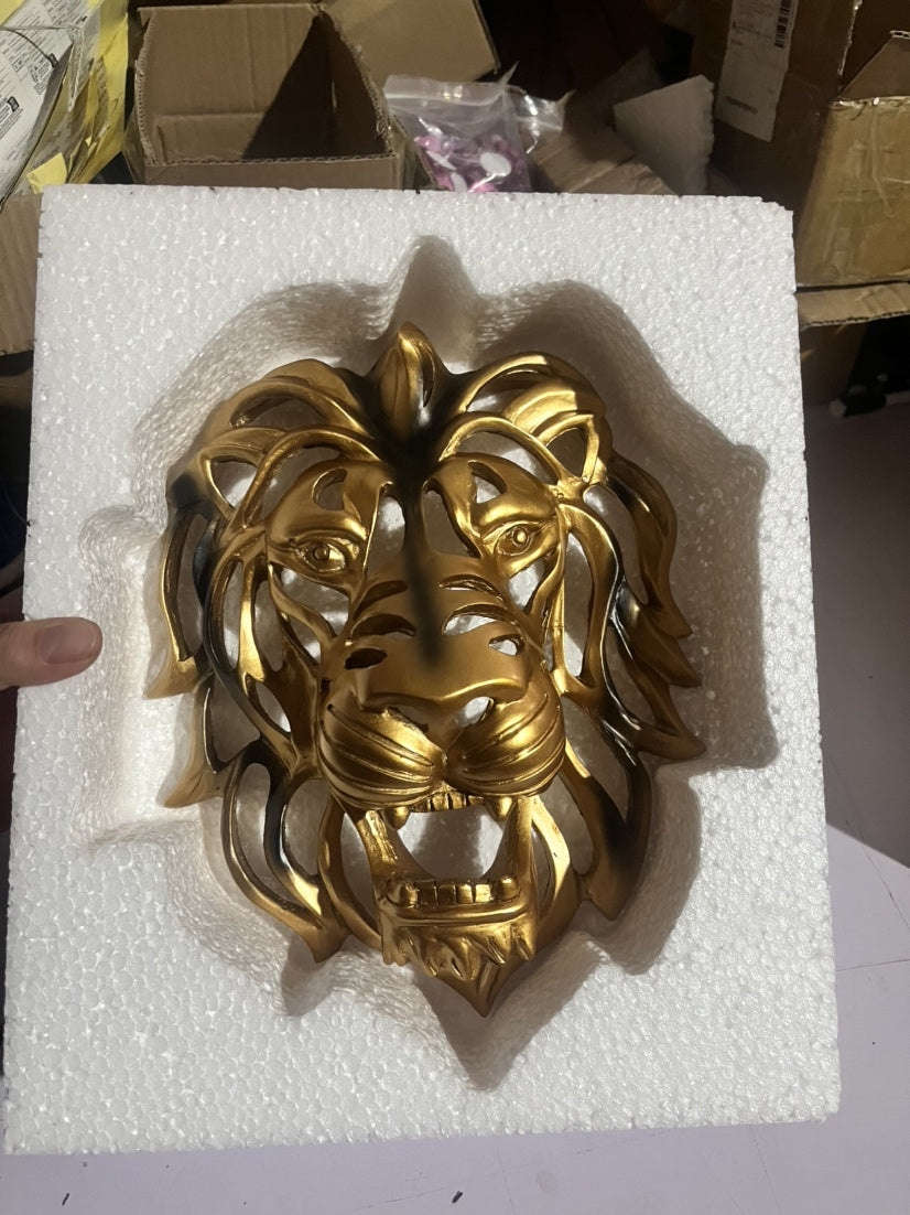 Lion's Head Wall Hanging Art Metal Sculpture