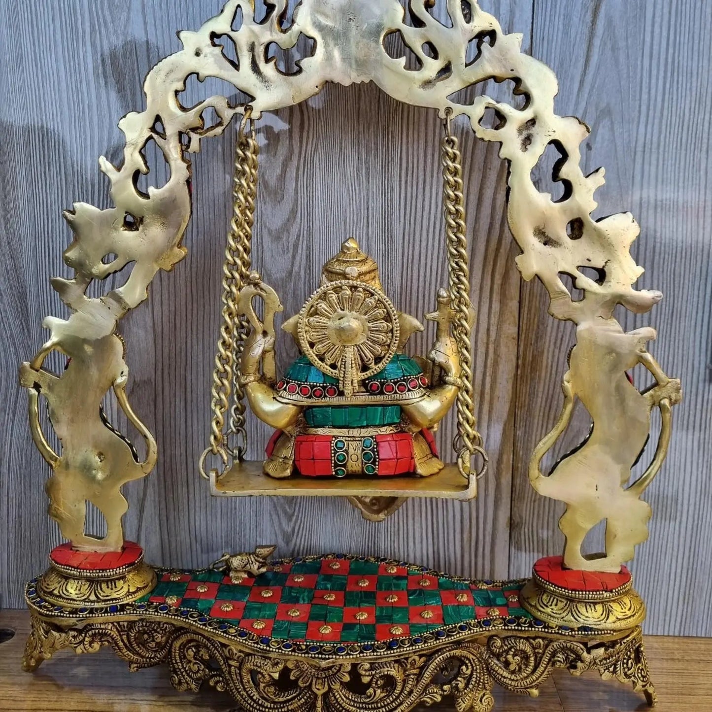 Brass Ganesh Jhula brass Statue decorative work - unique gift showpiece |Home decor|