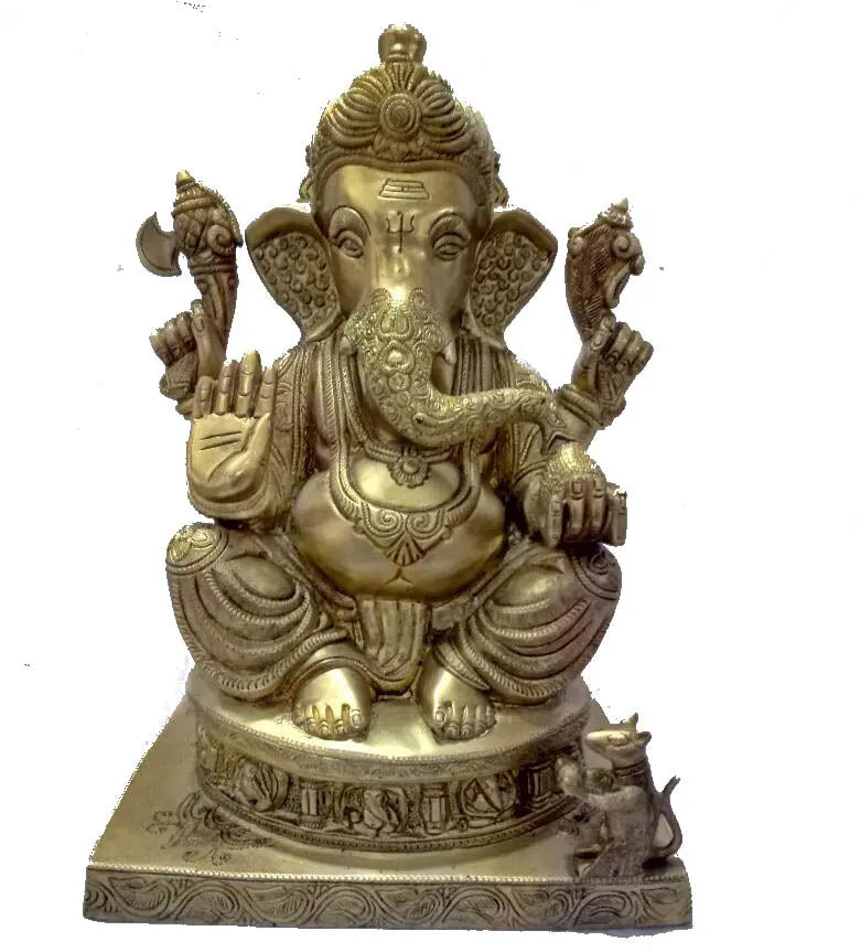 Sitting Lord Ganesha brass made statue for gift/decoration by kafalo