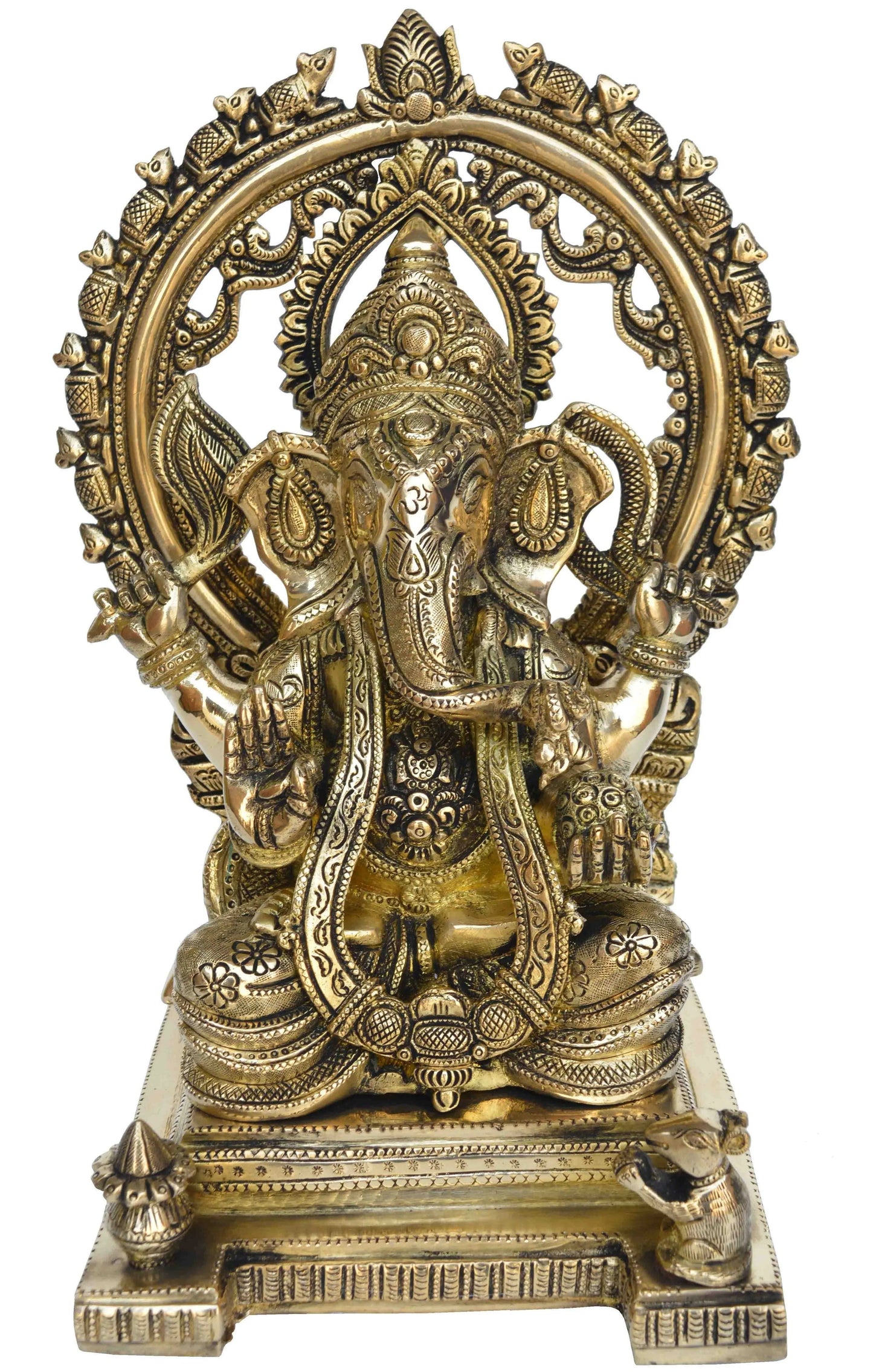 Brass made Lord Ganesha Pooja Ghar decoration/office decoration hand carved statue