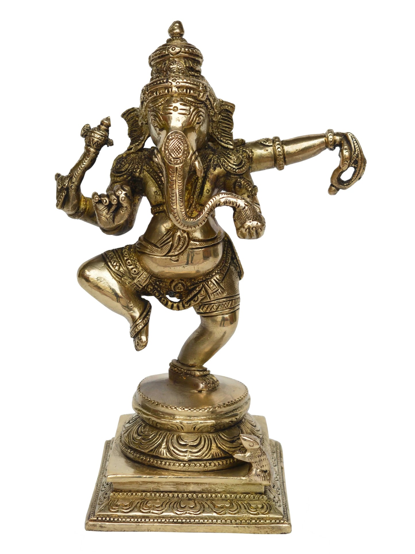 Lord Ganesha Dancing position brass made office/home decor beautiful statue