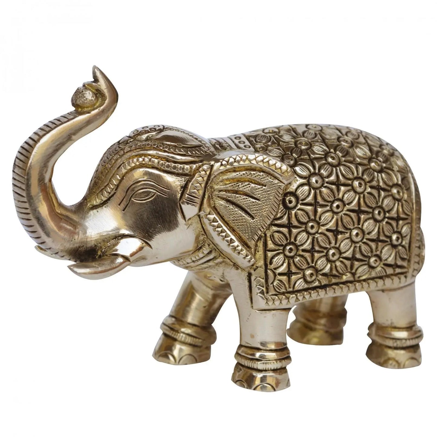 Brass figure of metal elephant for home and office decor
