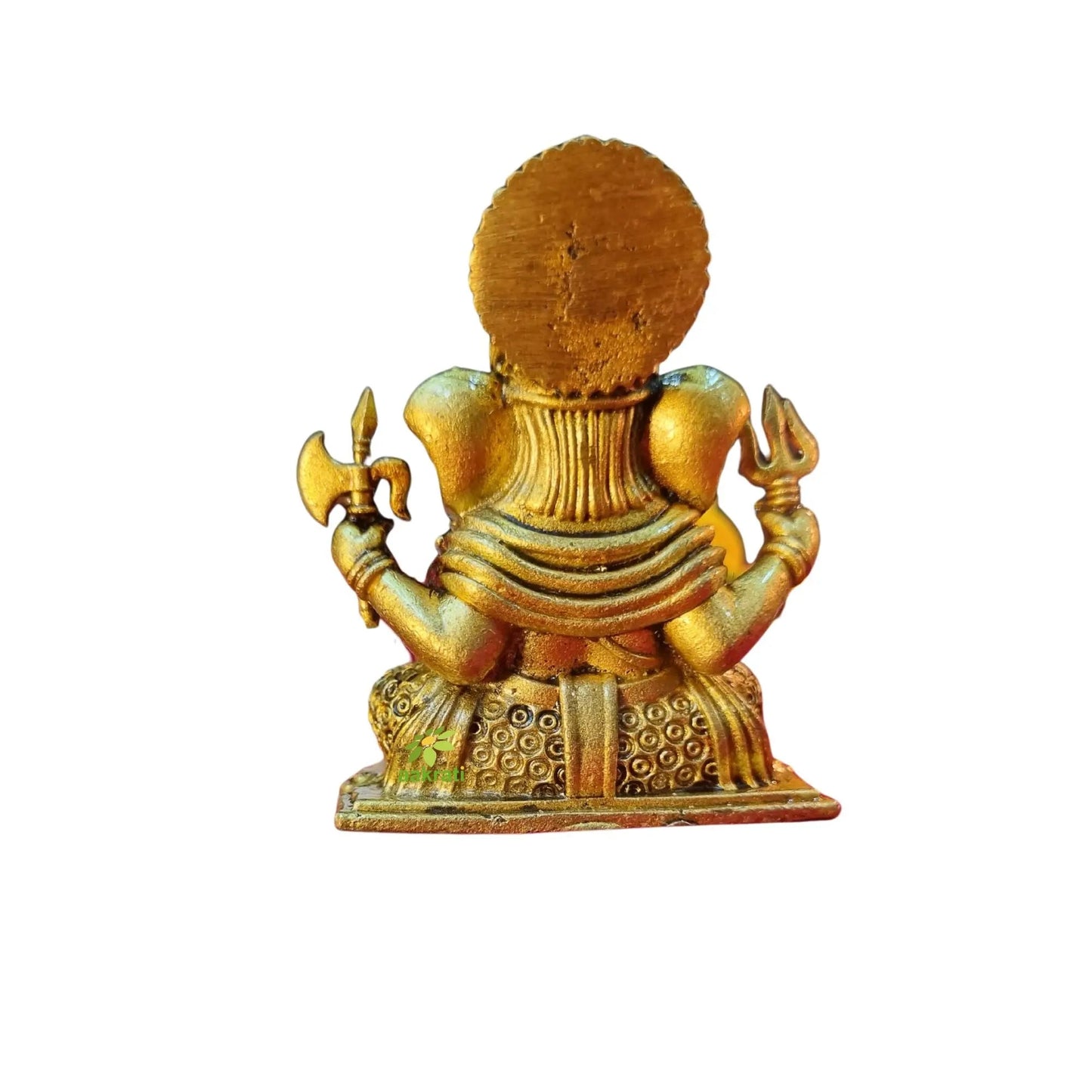 Ganesh Murti in Brass for Puja Room | Home Temple Decor & Religious Gift Item | Light Weighted Brass Ganesh Statue (Yellow, 2.5 Inch)