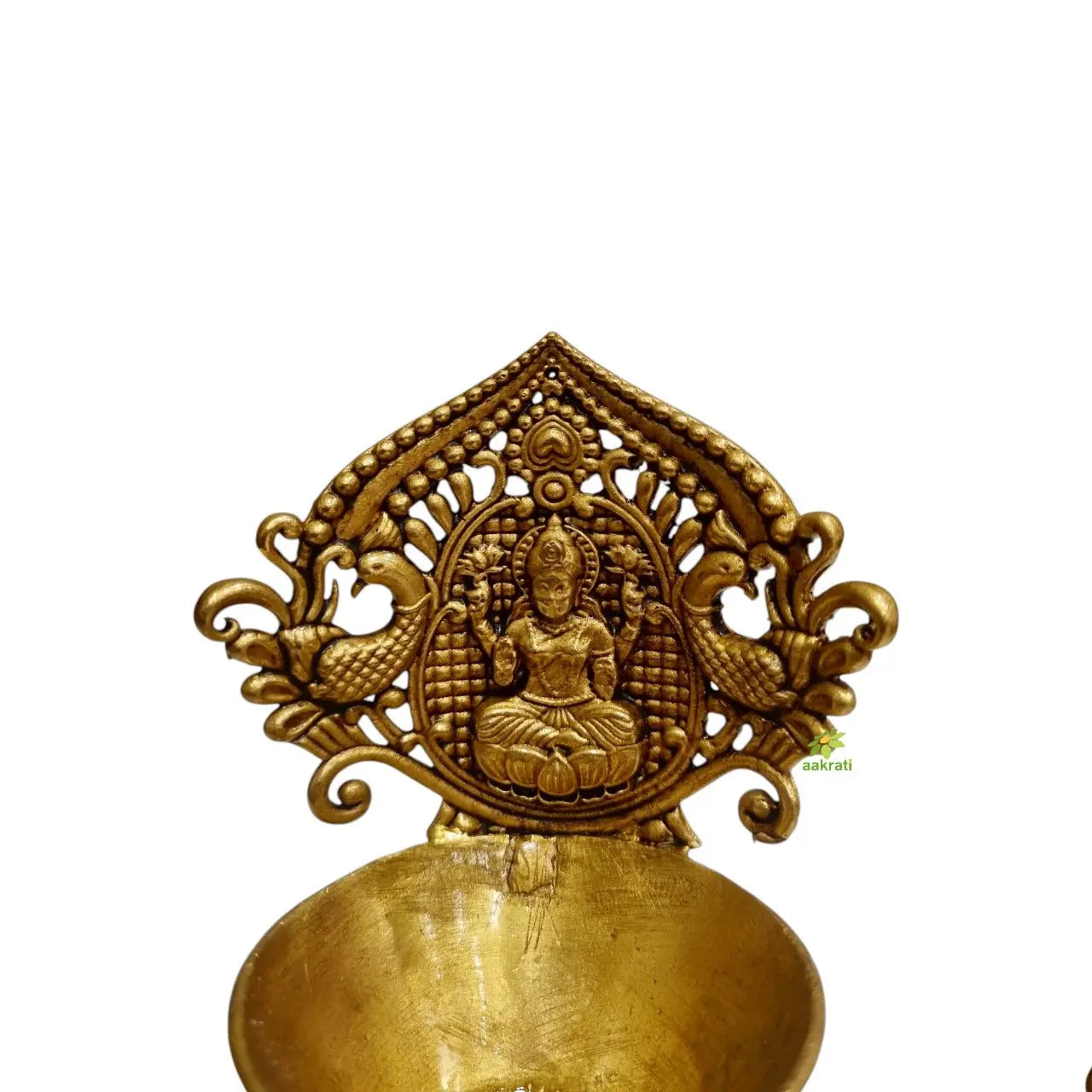 Brass Diya for Diwali, Pooja & Gifting | Elegant Oil Lamp for Hindu Religious Ceremonies | Brass Laxmi Diya (Yellow, 4.5 Inch)