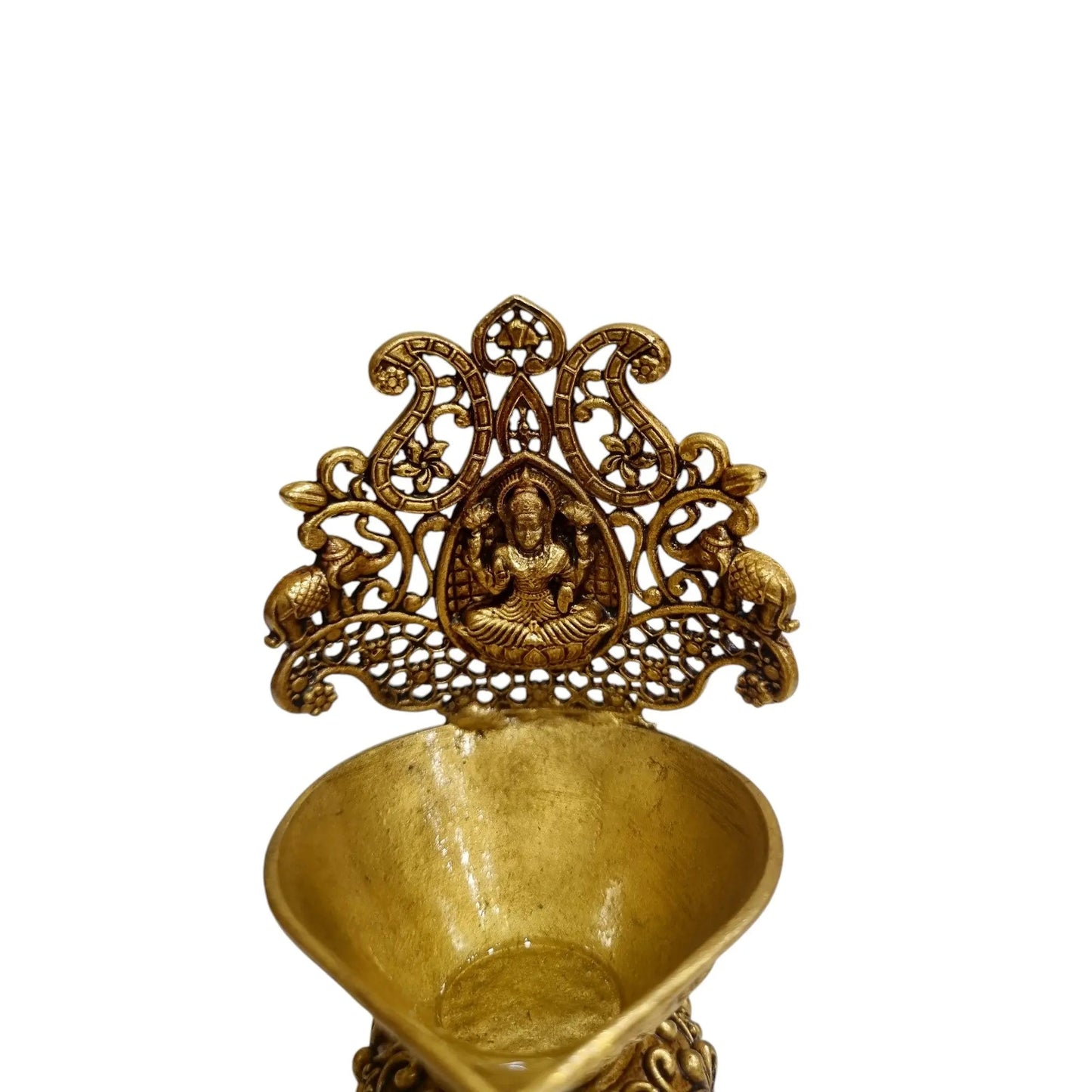 Brass Deepak for Aarti & Temple Use | Brass Laxmi Diya | Traditional Indian Diya Lamp for Spiritual Rituals & Gifting (Yellow, 4 Inch)