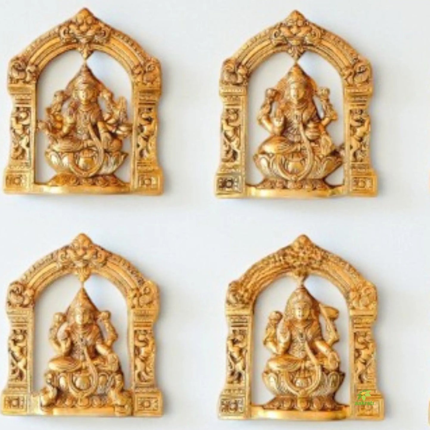 "Handcrafted Brass Ashtalakshmi Wall Hanging | "Pure Brass Ashtalakshmi Idol Wall Decor (Yellow 9 inch)