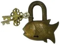Rustic Brass Handmade Padlock | Traditional Security with an Antique Touch | Brass Antique Padlock ( Yellow, 3.5 inch)