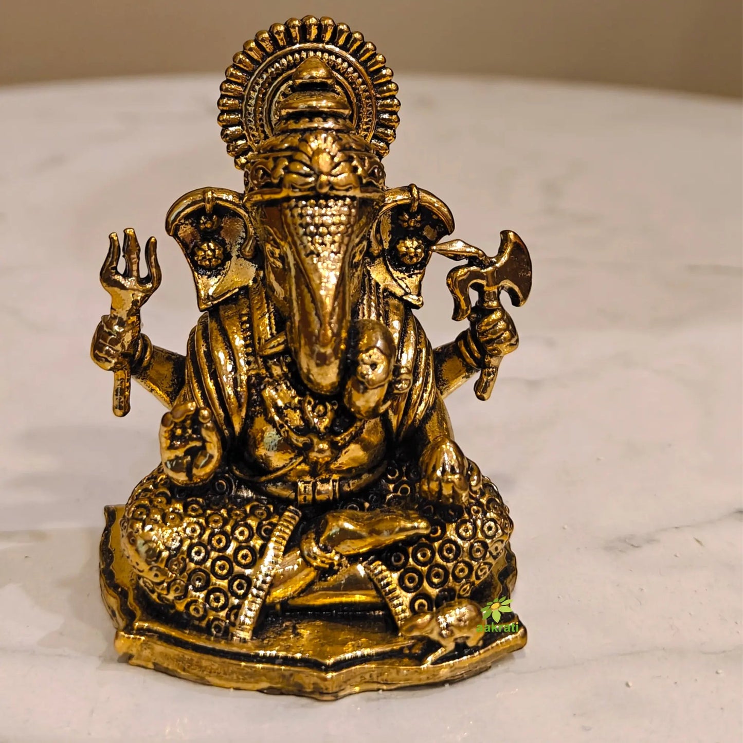 Light Weight Brass Ganesh | Brass Ganesh Idol for Your Car Dashboard | Ganesh Statue