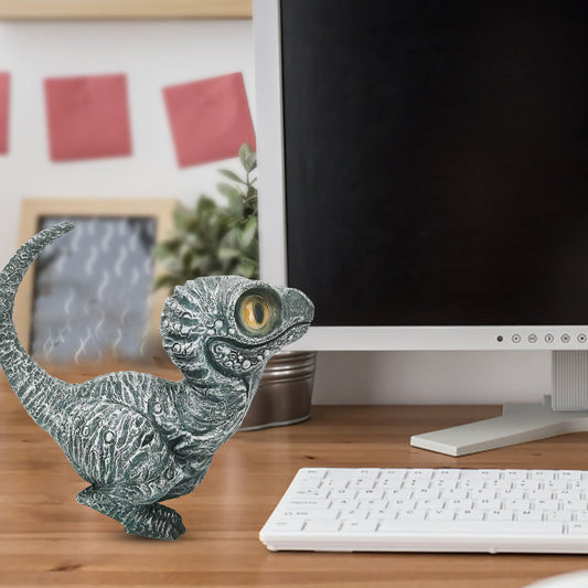 Cute Dinosaur Garden Statues Resin Velociraptor Ornament Realistic Dinosaur Statue For Garden Office Table Decor Kids Gifts