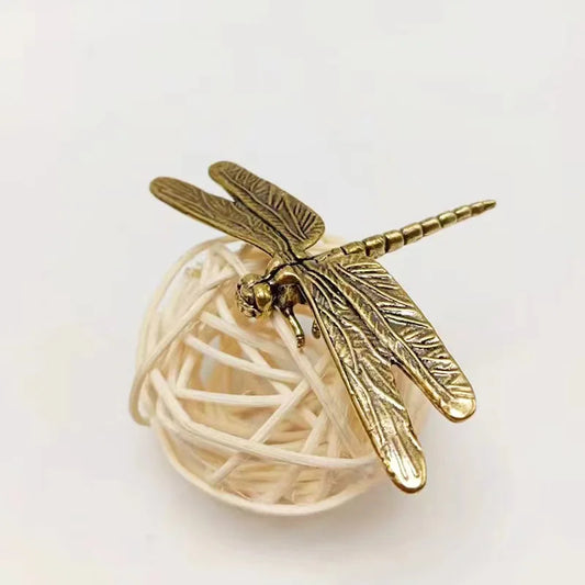 Brass Dragonfly Ornament Tea Pet