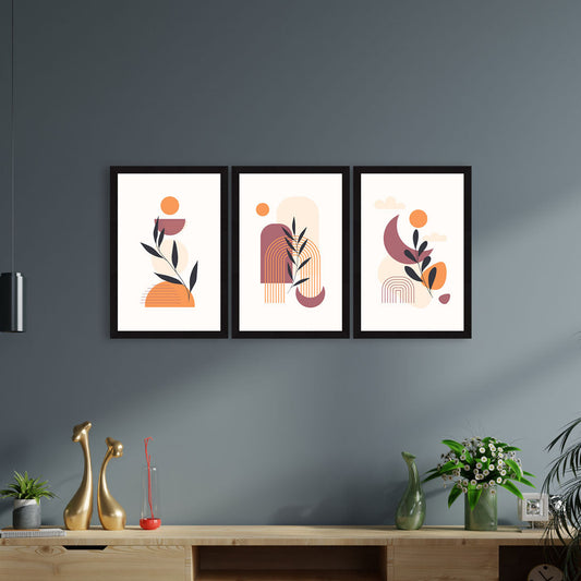 Boho Floral Flower Art Paintings, Painting For Wall Living Room, AXIII-21-FLR