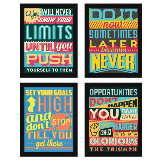 Students Motivational Quote Wall Frames, Inspirational, Set of 4, AXS4-105