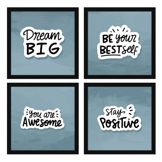 Dream Big Motivational Quote Wall Frames, Inspirational, Set of 4, AXS4-10x10-112