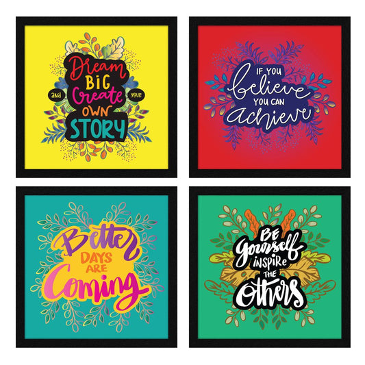 Dream Big Motivational Quote Wall Frames, Inspirational, Set of 4, AXS4-10x10-127