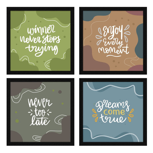Enjoy Every Moment Motivational Quote Wall Frames, Inspirational, Set of 4, AXS4-10x10-129