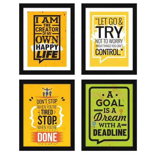 A Goal is a Dream with a Deadline Motivational Quote Wall Frames, Inspirational, Set of 4, AXS4-113