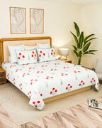 Jaipur Handblock Printed 100% Premium Cotton King Bed Sheet Set with Coordinated Pillow Covers