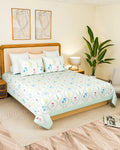 Vibrant Jaipur Handblock Printed 100% Premium Cotton King Bed Sheet with 2 Pillow Covers