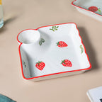 Berry Cute Strawberry Sectioned Plate Red Nestasia
