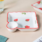 Berry Cute Strawberry Sectioned Plate Red Nestasia
