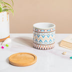 Potted Palette Ceramic Planter With Coaster Set Of 5 Nestasia