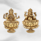 Brass Ganesha Or Lakshmi Lotus Wall Hanging (19 Inch) Vedansh Craft
