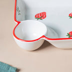Berry Cute Strawberry Sectioned Plate Red Nestasia