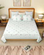 Artisanal Jaipur Handblock Printed 100% Premium Cotton King Bed Sheet with Matching Pillow Covers