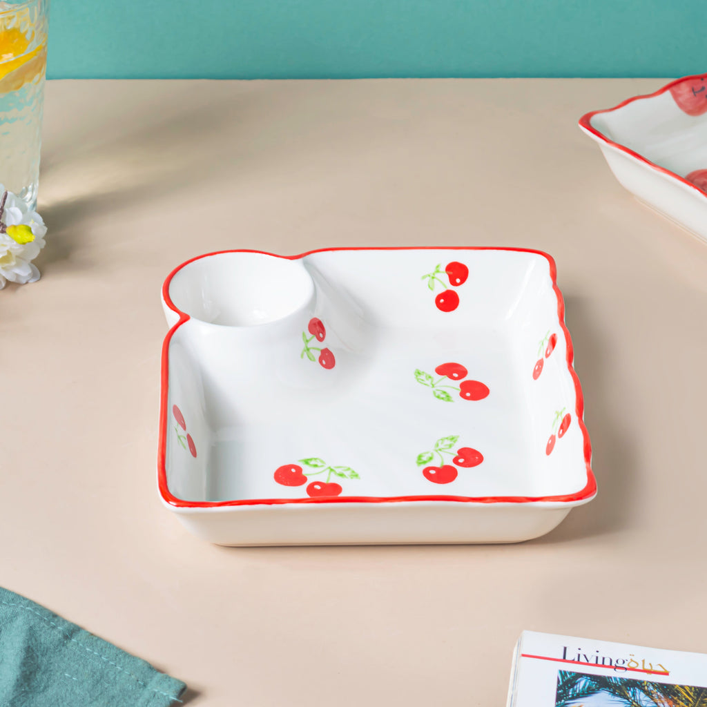 Cherry On Top Sectioned Plate Red Nestasia