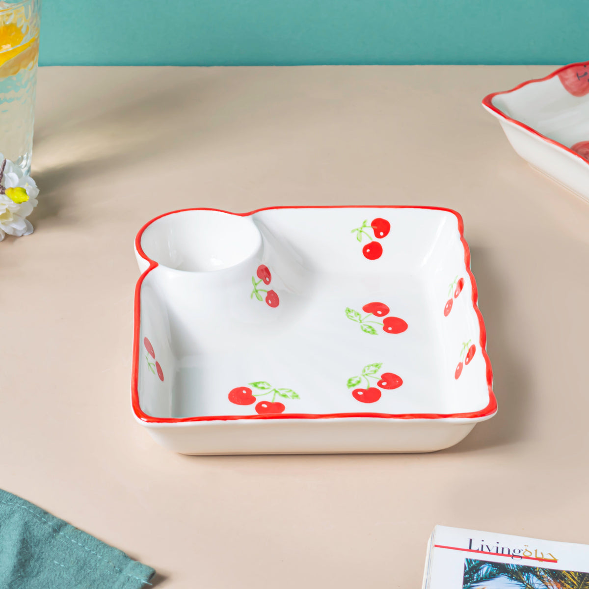 Cherry On Top Sectioned Plate Red Nestasia