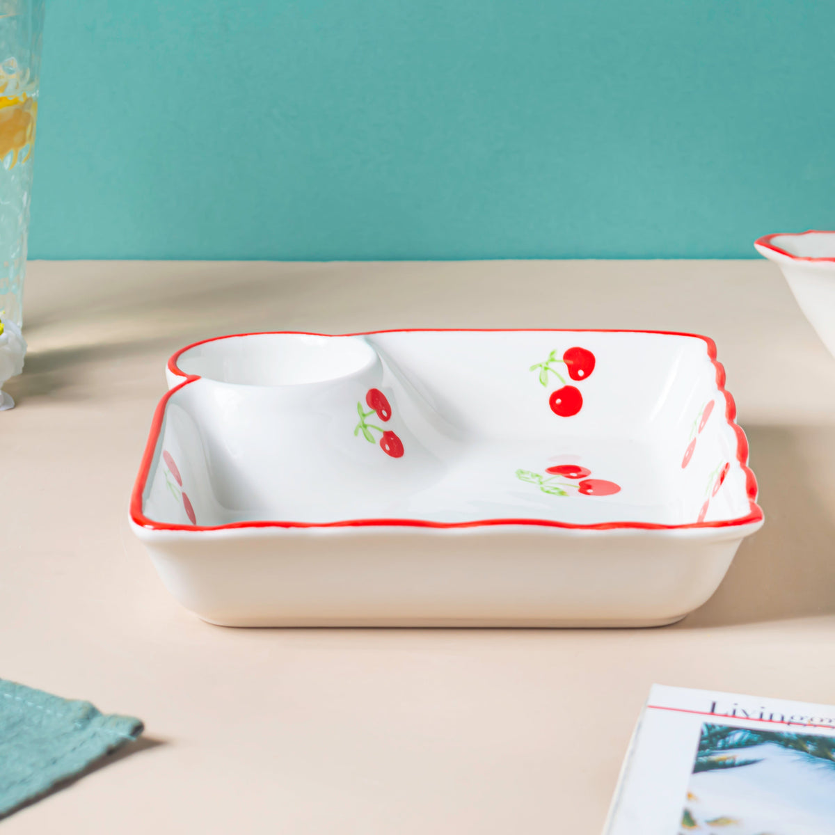 Cherry On Top Sectioned Plate Red Nestasia