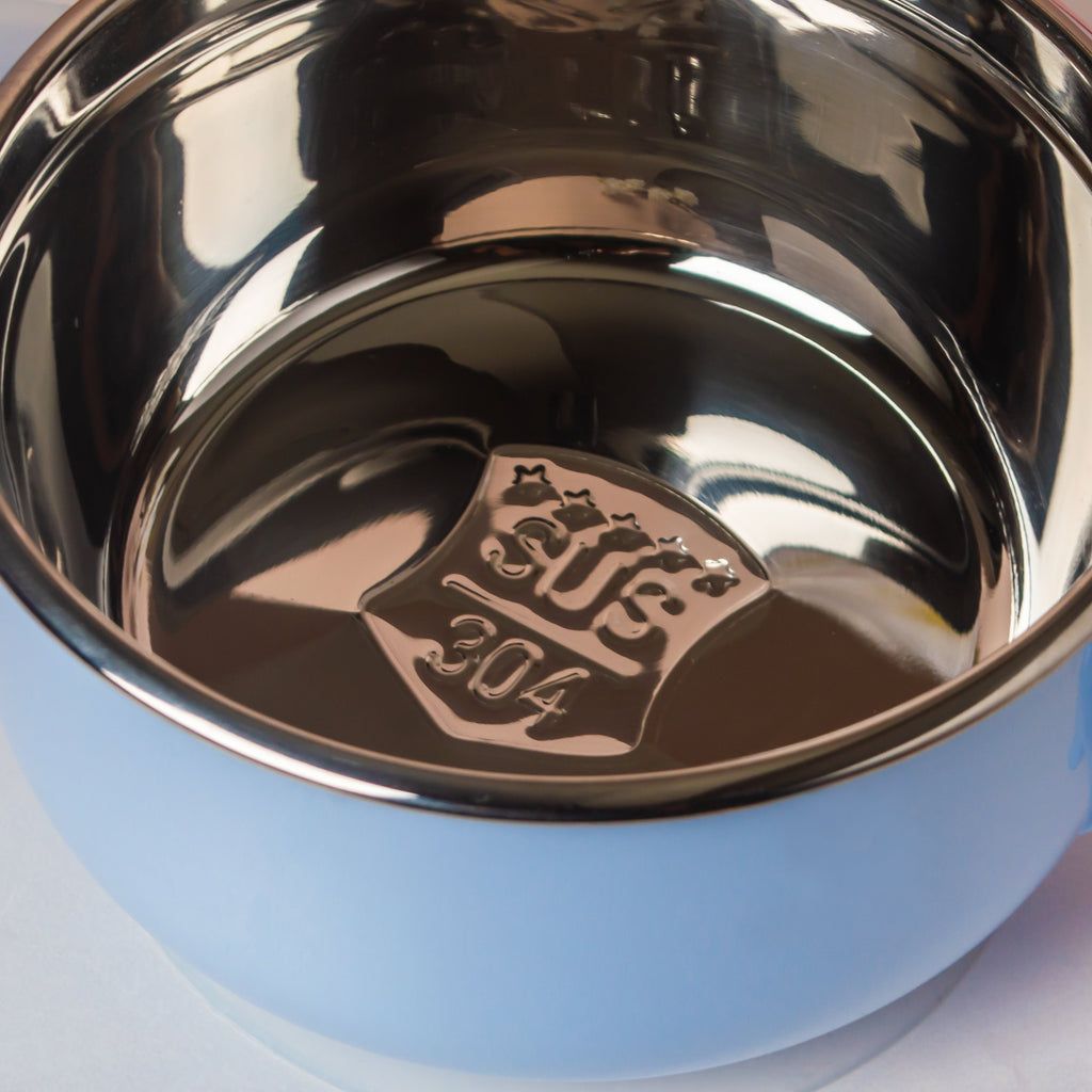 Steel Food Bowl With Heating Water Chamber Blue 400 ml Nestasia