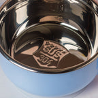 Steel Food Bowl With Heating Water Chamber Blue 400 ml Nestasia