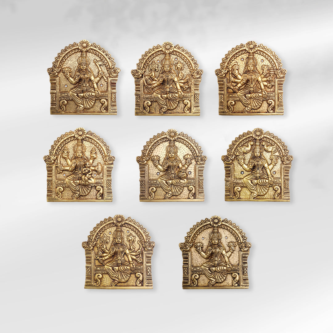 Brass Ashtalakshmi Plates Set (6 Inch) Vedansh Craft