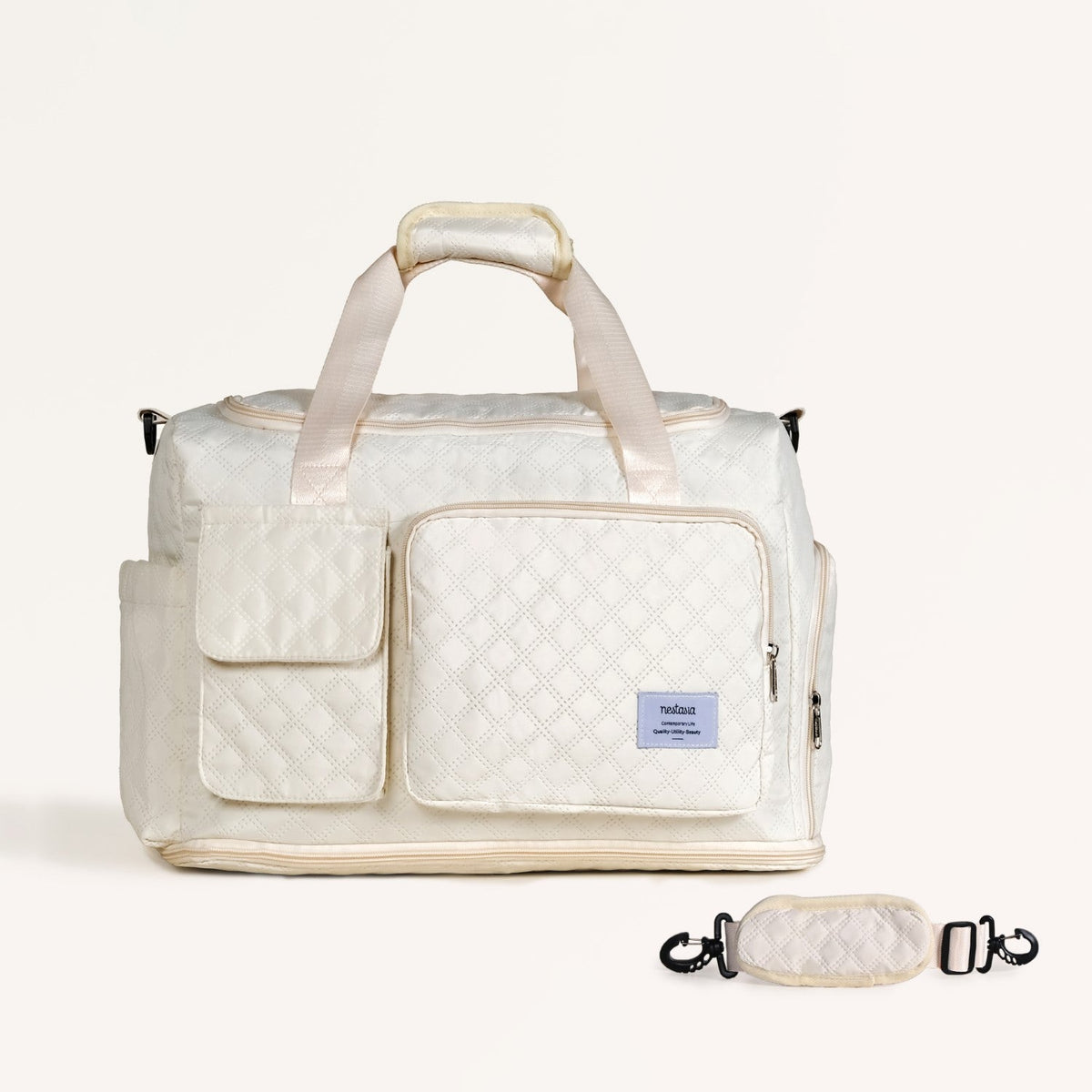 Off-White Dova Adjustable Gym Duffle Bag Nestasia