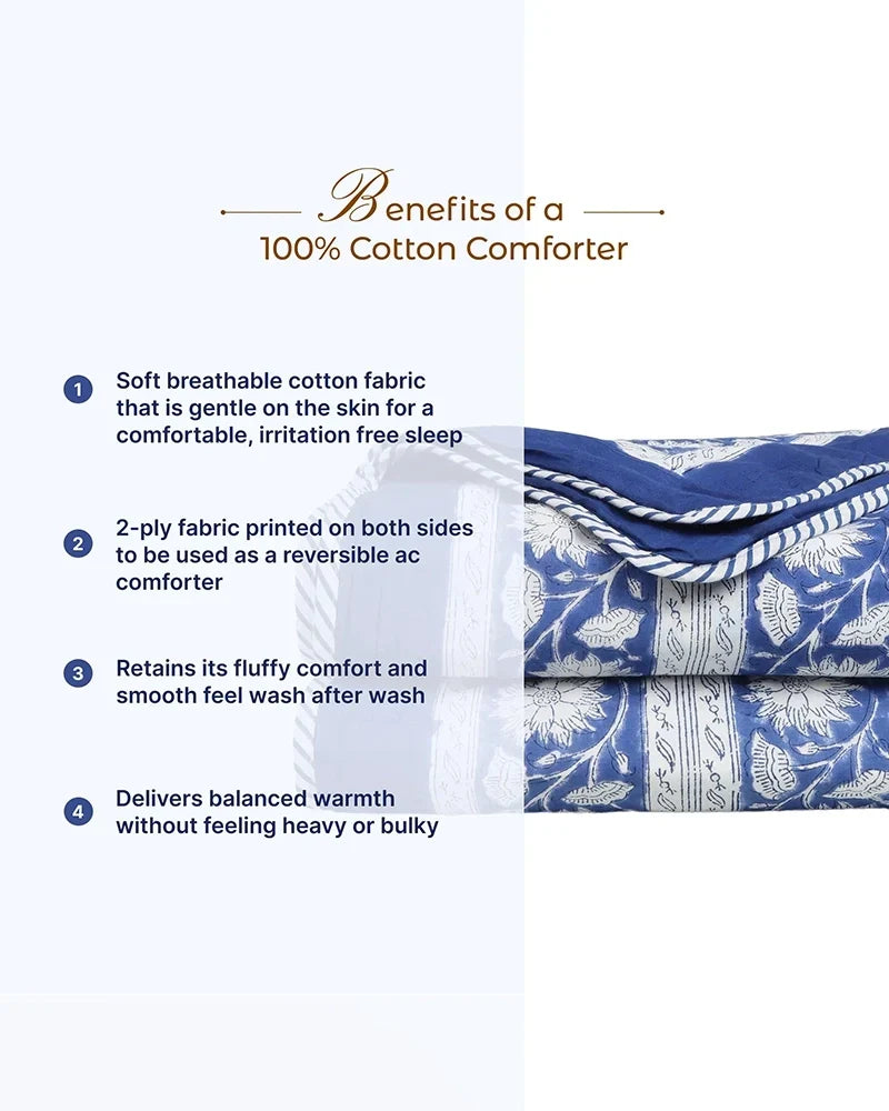 Luxury Pure Cotton Comforter for Soft and Breathable Bedroom Bedding