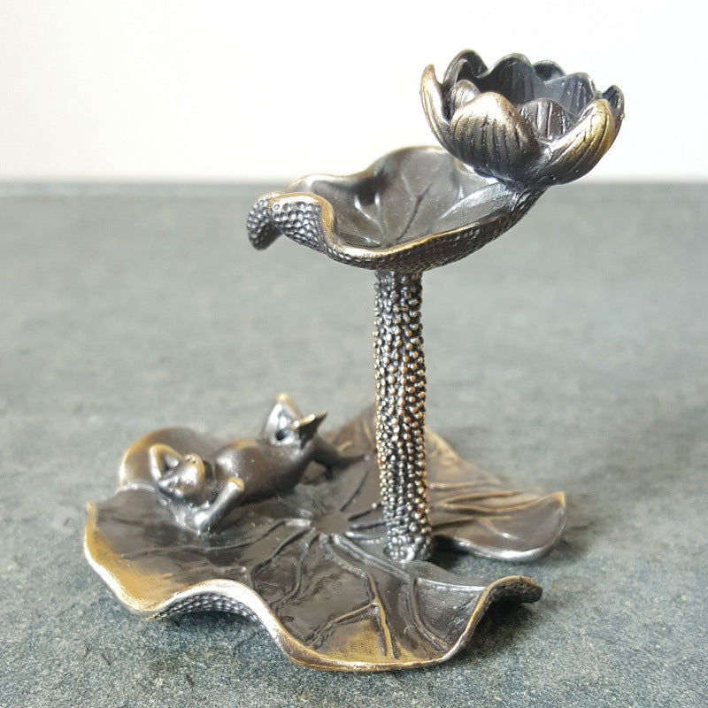 Creative Incense Stick Incense Burner Lotus Leaf Frog Seat kafalo