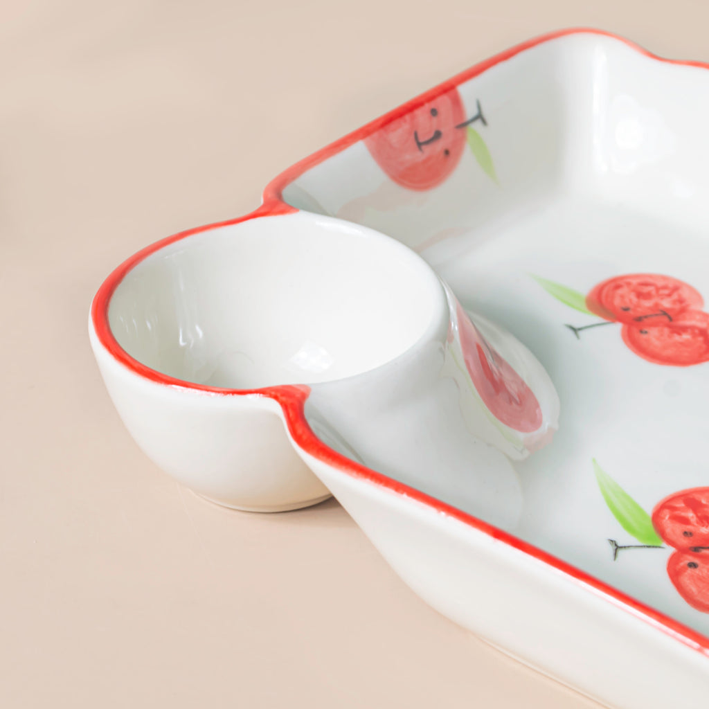Jamming With Cranberry Sectioned Plate Red Nestasia