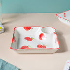 Jamming With Cranberry Sectioned Plate Red Nestasia