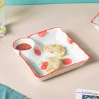Jamming With Cranberry Sectioned Plate Red Nestasia