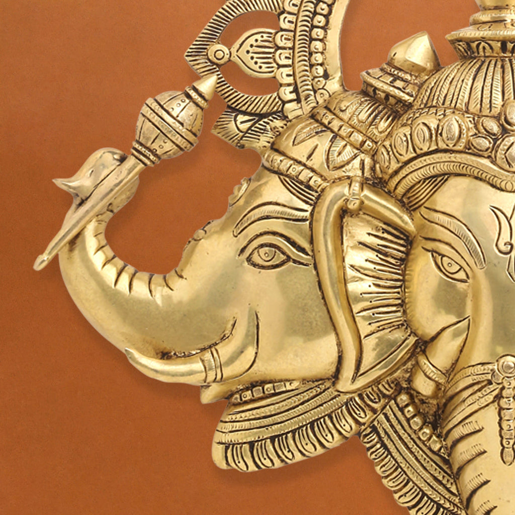 Brass Lord Ganesha Wall Hanging (17 Inch) Vedansh Craft