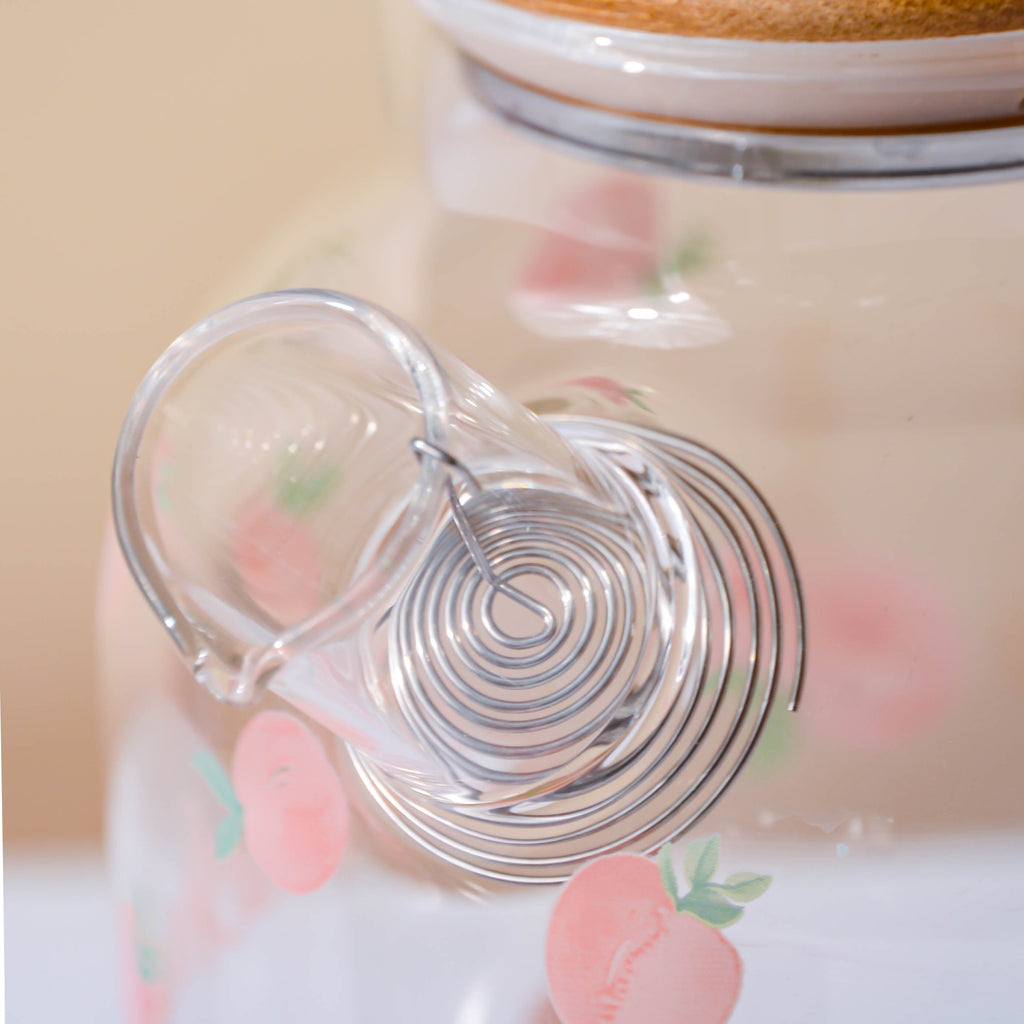 Peach Glass Teapot Large Pink Nestasia