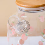 Peach Glass Teapot Large Pink Nestasia