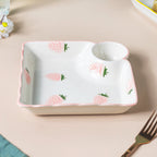 Strawberry Dreams Sectioned Plate Pink Nestasia