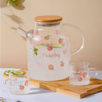 Peach Glass Teapot Large Pink Nestasia