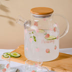 Peach Glass Teapot Large Pink Nestasia
