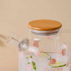 Peach Glass Teapot Large Pink Nestasia