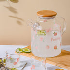 Peach Glass Teapot Large Pink Nestasia