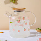 Peach Glass Teapot Large Pink Nestasia